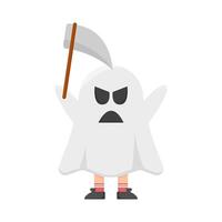 ghost costume with ax illustration vector