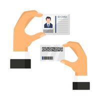 id card with code id card in hand illustration vector