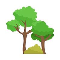 árbol con césped verde ilustración vector