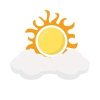 sun summer with cloud illustration vector