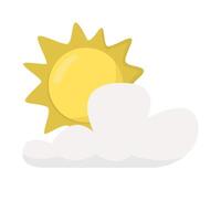 sun summer with cloud illustration vector