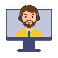 call center in computer illustration vector