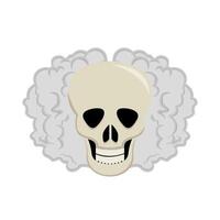 cráneo con fumar ilustración vector