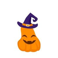 pumpkin halloween witch illustration vector