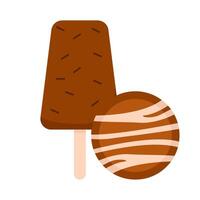 ice cream chocolate with cookies chocolate illustration vector