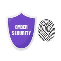 cyber security with finger print illustration vector