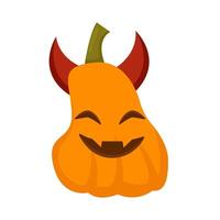 pumpkin halloween devil illustration vector