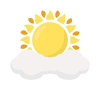 sun summer with cloud illustration vector