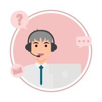 call center answer customer questions illustration vector
