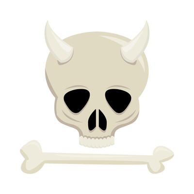 skull with bone illustration