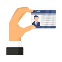 id card in hand illustration vector