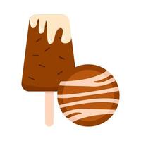 ice cream chocolate with cookies illustration vector