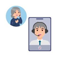 call center serve customers illustration vector