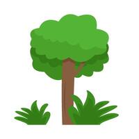 tree with grass green illustration vector