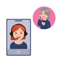 call center serve customers illustration vector