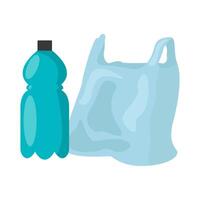 plastic bag recycling with bottle plastic illustration vector