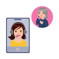 call center serve customers illustration vector