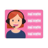 call center with background illustration vector