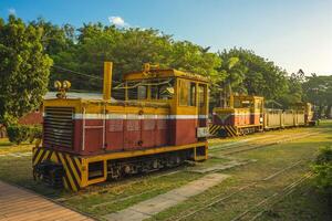 Old railway and trains at Ciaotou sugar factory, aka taiwan sugar museum, in kaohsiung, taiwan photo