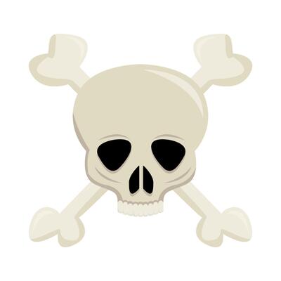 skull with bone illustration