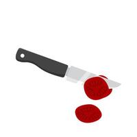 knife piece tomato illustration vector