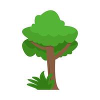 tree with grass green illustration vector