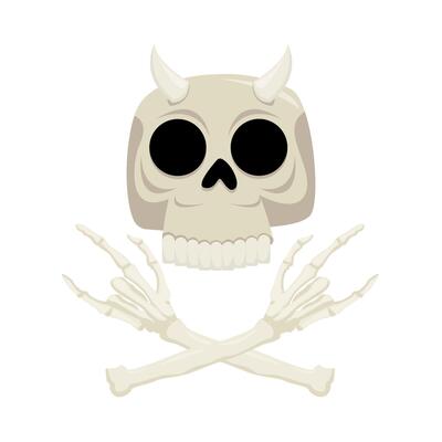 skull with bone illustration