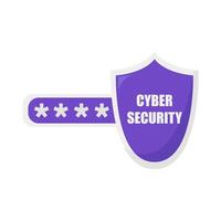 cybersecurity protection with password  illustration vector