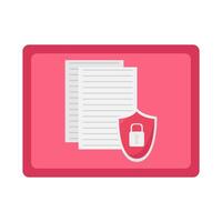 cyber security document in tab illustration vector