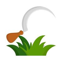 sickle with grass illustration vector