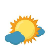 sun with cloudy sky illustration vector