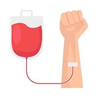 infusion blood in hand illustration vector