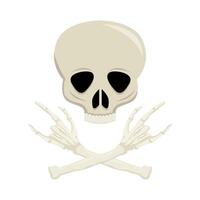 skull with bone illustration vector