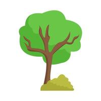 árbol con césped verde ilustración vector