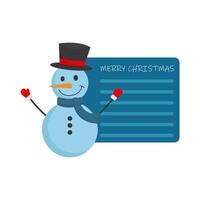 snowman christmas with greeting card  illustration vector