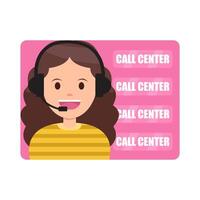 call center with background illustration vector