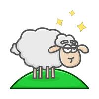 sheep in farm illustration vector