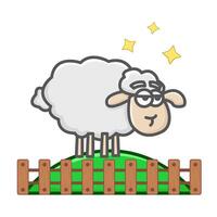 sheep in farm illustration vector