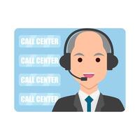 call center with background illustration vector