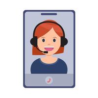 call center in mobile phone illustration vector