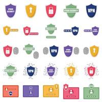 cyber security pack illustration vector