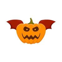 pumpkin halloween bat illustration vector