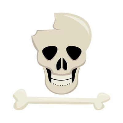 skull with bone illustration