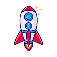 rocket fly illustration vector