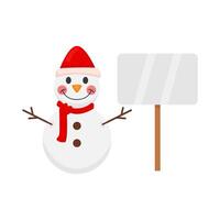 snowman with board illustration vector