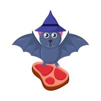 bat with beef illustration vector