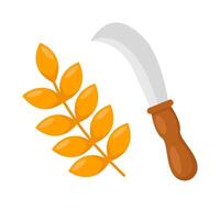 sickle with wheat illustration vector