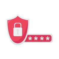 cybersecurity protection with password  illustration vector