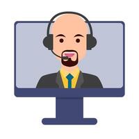 call center in computer illustration vector