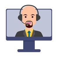 call center in computer illustration vector